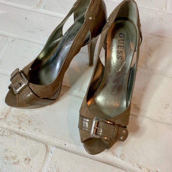 Buckle Peep Toe Heels - Picture 1 of 5